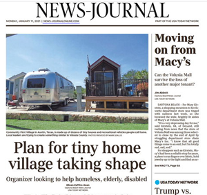 Daytona Beach News Journal article on Tiny Home Village plans